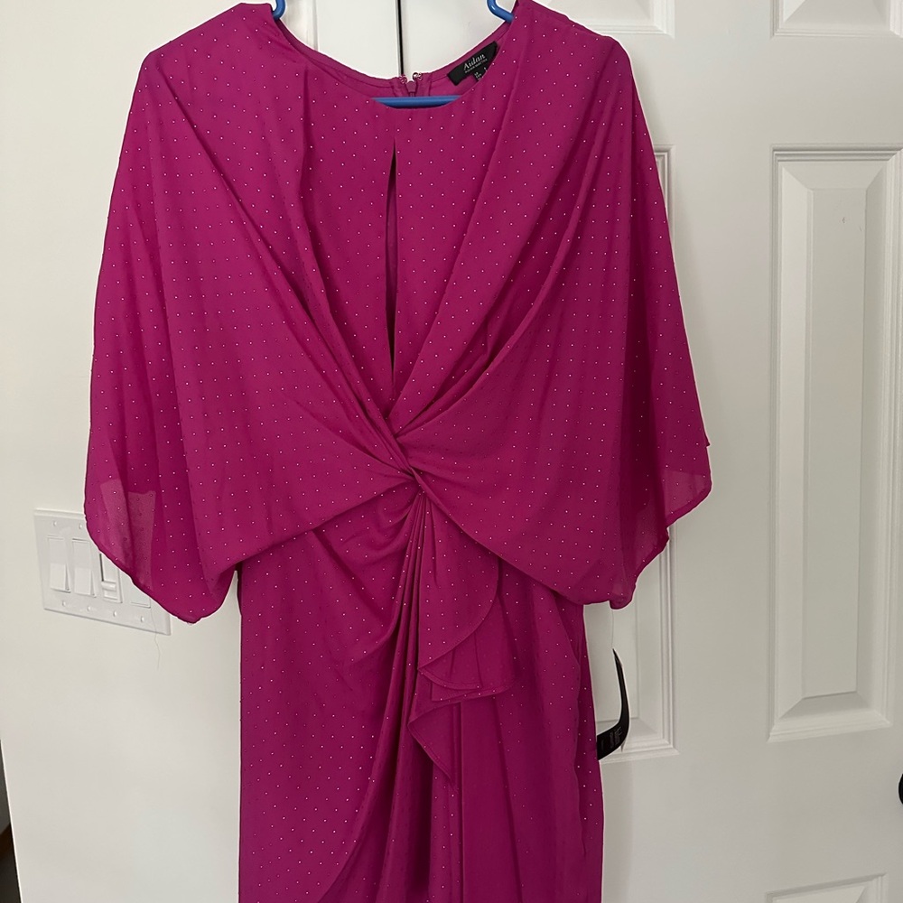 Aidan by Aidan Mattox Pink Draped Dress